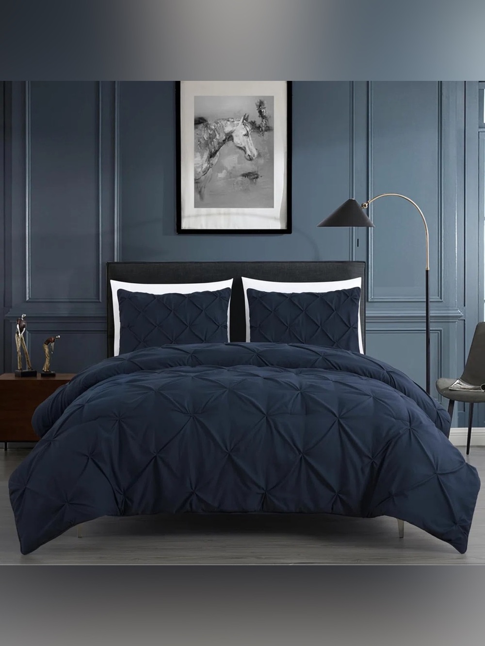 Navy blue 3 piece duvet set